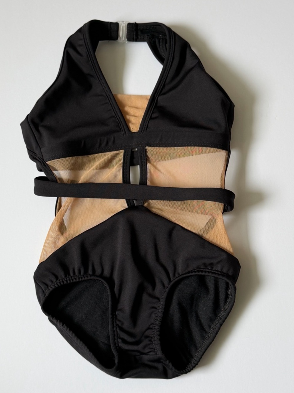 LA dance Designs Black and Nude Mesh Leotard in a youth Small